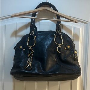 Juicy Couture Black Shoulder Bag with Gold Accents